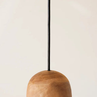 Ester - Modern Natural Wooden Walnut Dome Hanging Pendant Ceiling Light