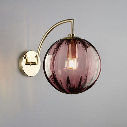 Bahadur - Glass Coloured Ball Shade Gold Wall Light