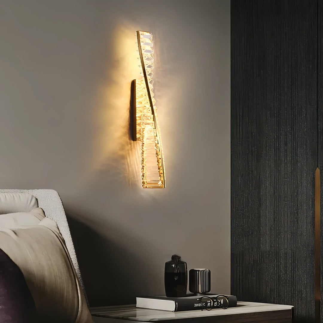 Nane - Luxury Gold LED Twisted Crystal Wall Light