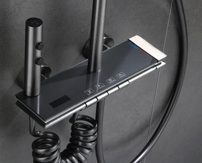 Desantis - Modern LED Rainfall Shower System with Temperature Display and Four Functions