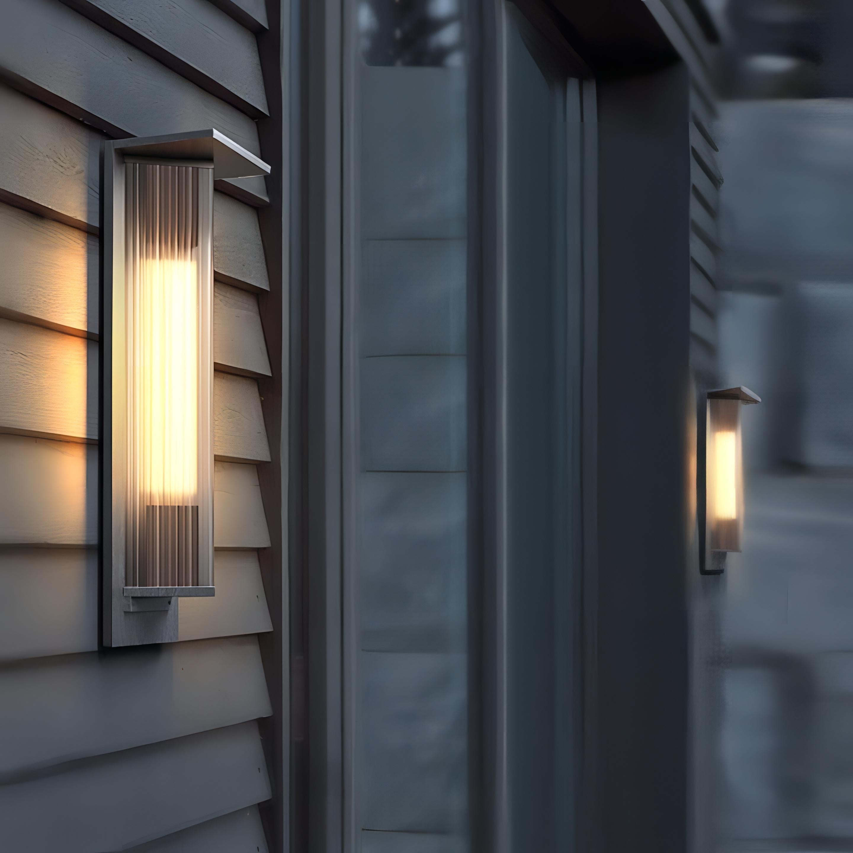 Kalino - Black Modern Patterned Glass Waterproof Outdoor Wall Light