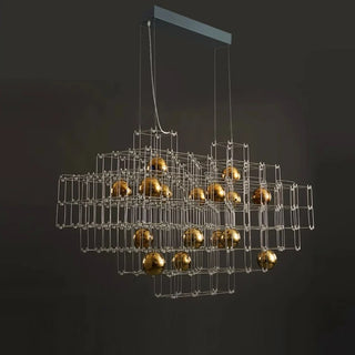 Valentina - Metal Gold Cage Hanging Ceiling Chandelier