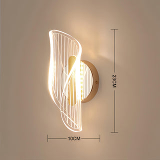 Alistair - Acrylic Bedside Wave Curved Gold Wall Light