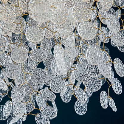 Layne - Glass Gold Tree Hanging Flower Petal Ceiling Light Chandelier