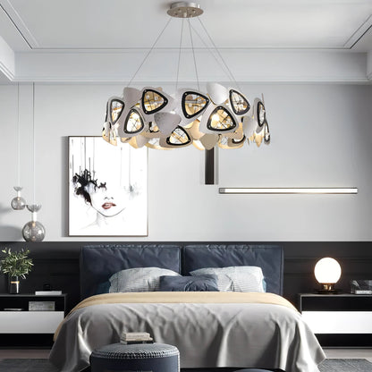 Nagel - Round Silver Leaf Hanging Ceiling Light