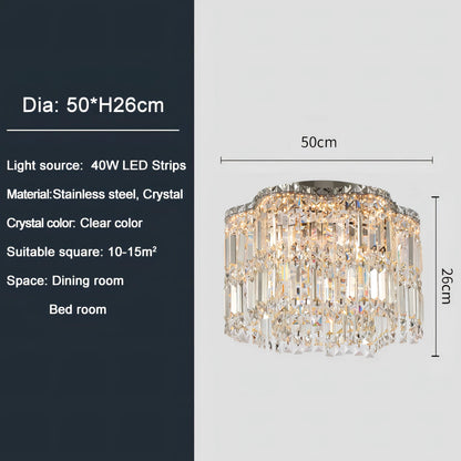 Aston - Crystal Wave Design Adjustable Ceiling Chandelier