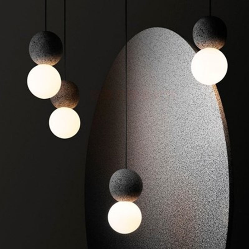 Cili - LED Double Ball Black Hanging Ceiling Pendant Light