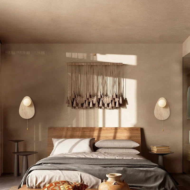 Keenan - Stone Teardrop Body Pull Switch Chain Wall Light