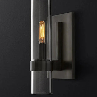 Trayvon - Modern Industrial Tube Glass Shade LED Wall Light