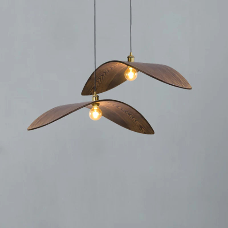 Iliana - Bird Curved Wood Style Hanging Pendant Ceiling Light