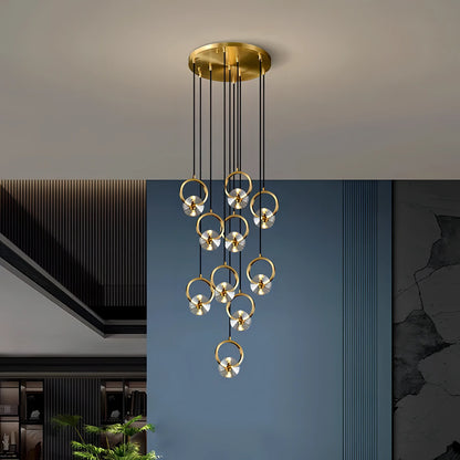 Afrodita - Modern Hanging Round Ring Cluster Ceiling Chandelier