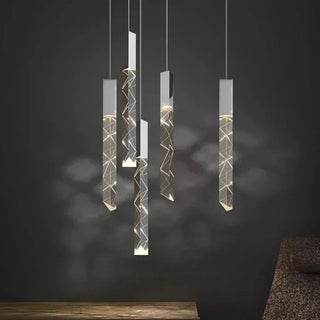 Tristan - Modern LED Transparent Long Bar Hanging Chandelier