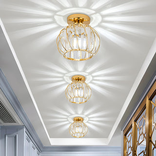 Eliam - Round Gold Glass Twisted Shade Pendant Ceiling Light