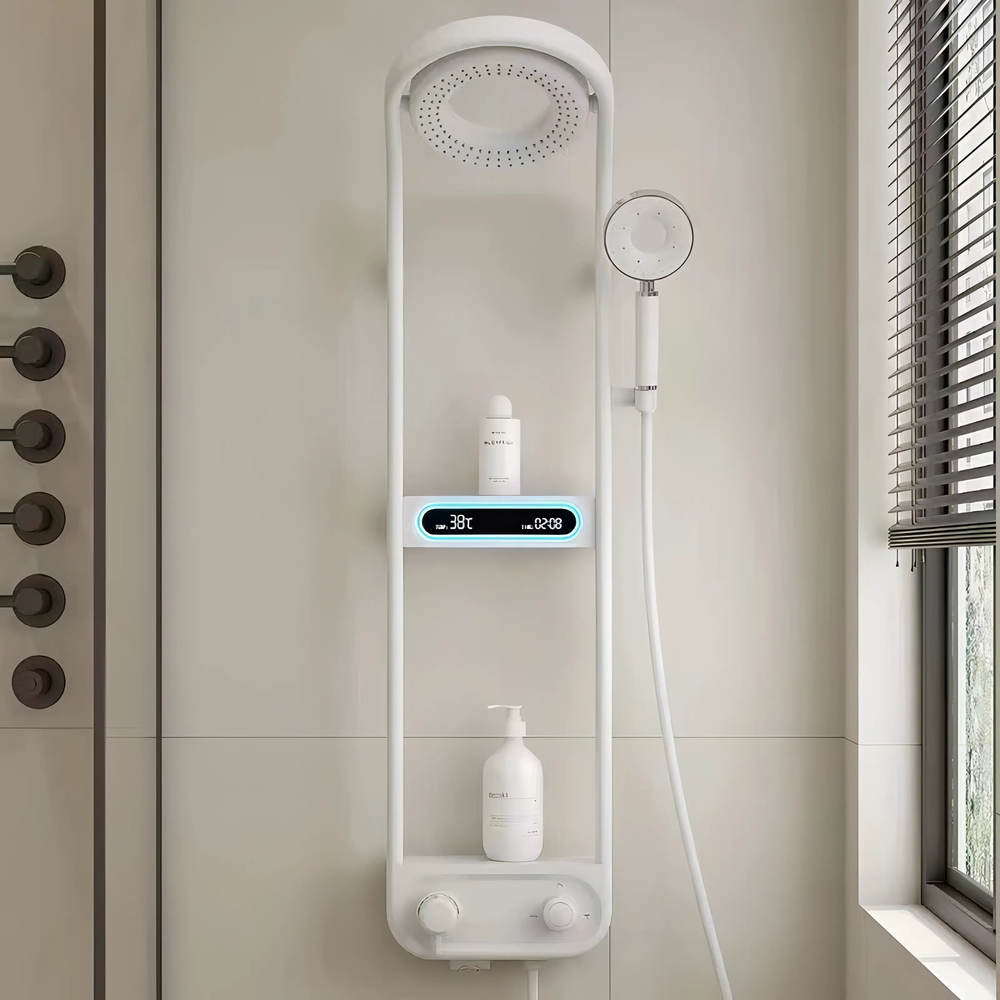 Nava - Round Head Thermostatic Shower Set Mini Handheld Included