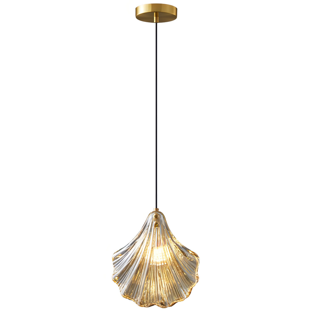 Lylah - Patterned Coloured Glass Shell Ceiling Pendant Light