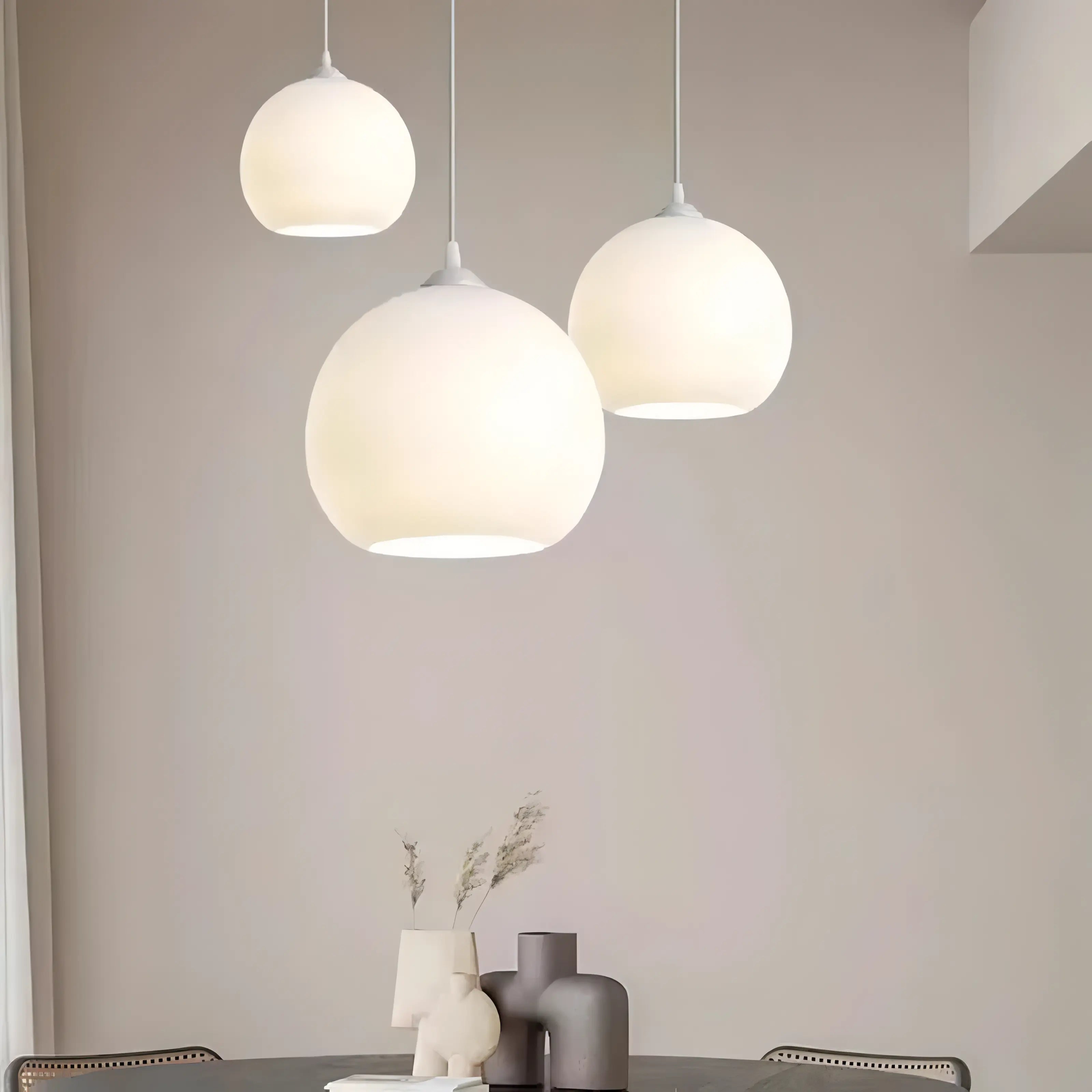 Fesih - Nordic Glass Dome Circular Pendant Hanging Ceiling Light