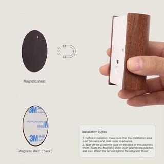 Delong - Motion Activated Wooden Wall Night Light USB Rechargeable