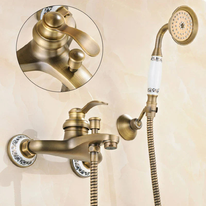 Kincaid - Vintage Bathtub Mixer Tap Set with Handheld Shower