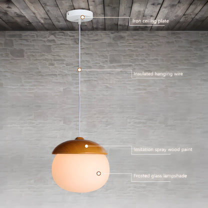 Delia - Modern Scandinavian Wooden Round Hanging Pendant Ceiling Light