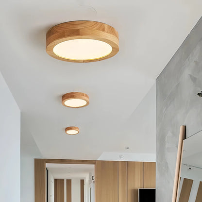 Josie - Modern Wood Flush Mount Round Ceiling Light