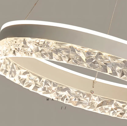 Zaira - Modern Crystal Glass Striped Circular Hanging Ceiling Light Chandelier