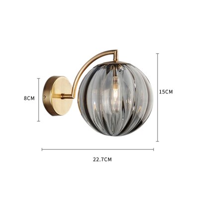 Bahadur - Glass Coloured Ball Shade Gold Wall Light