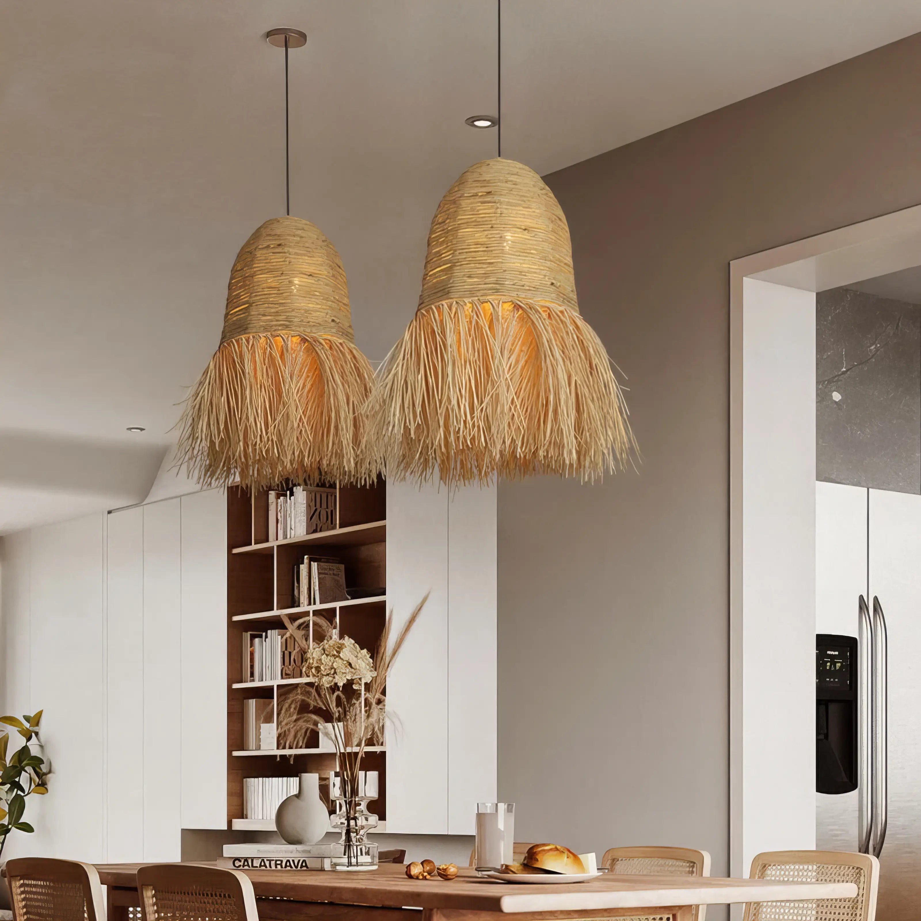 Sturm - Bamboo and Rattan Handmade Round Wicker Ceiling Light