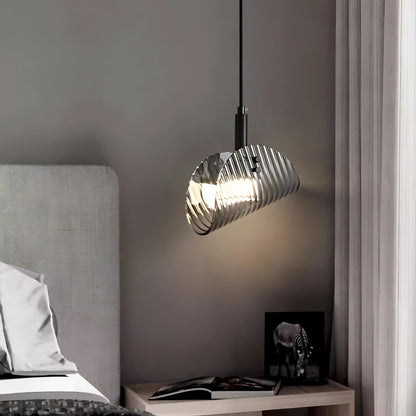 Sofie - Modern Grey Patterned Glass Ceiling Chandelier