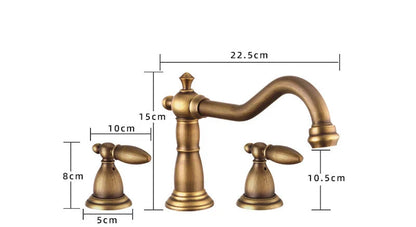 Blaise - Brass Dual Handle Curved Mixer Basin Tap