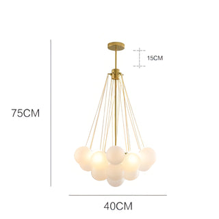 Armando - Frosted Multi Glass Ball Hanging Chain Ceiling Light Chandelier