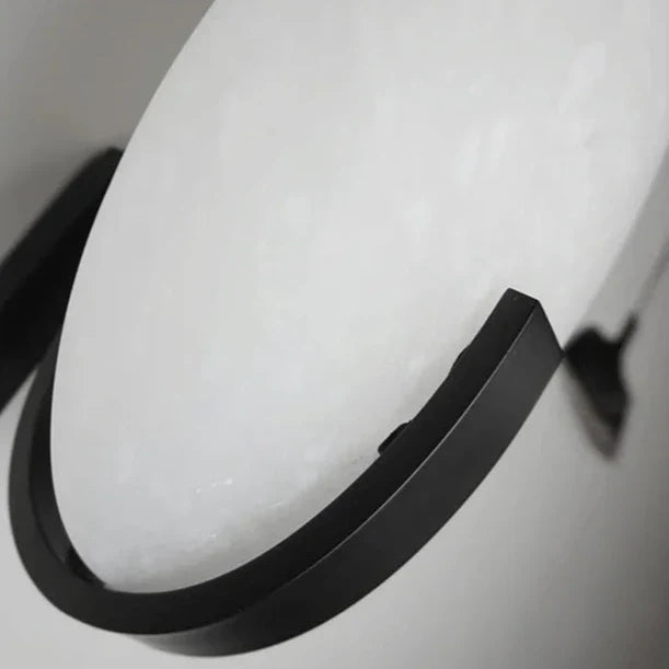 Mayra - Modern Pearl Stone Curved Arm Wall Light