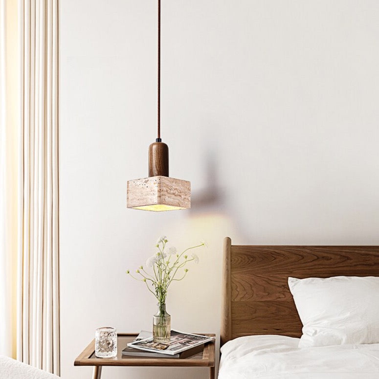 Franciska - Square Stone Hanging Pendant Ceiling Light