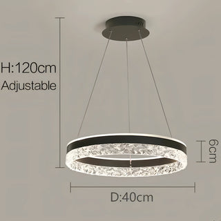 Zaira - Modern Crystal Glass Striped Circular Hanging Ceiling Light Chandelier