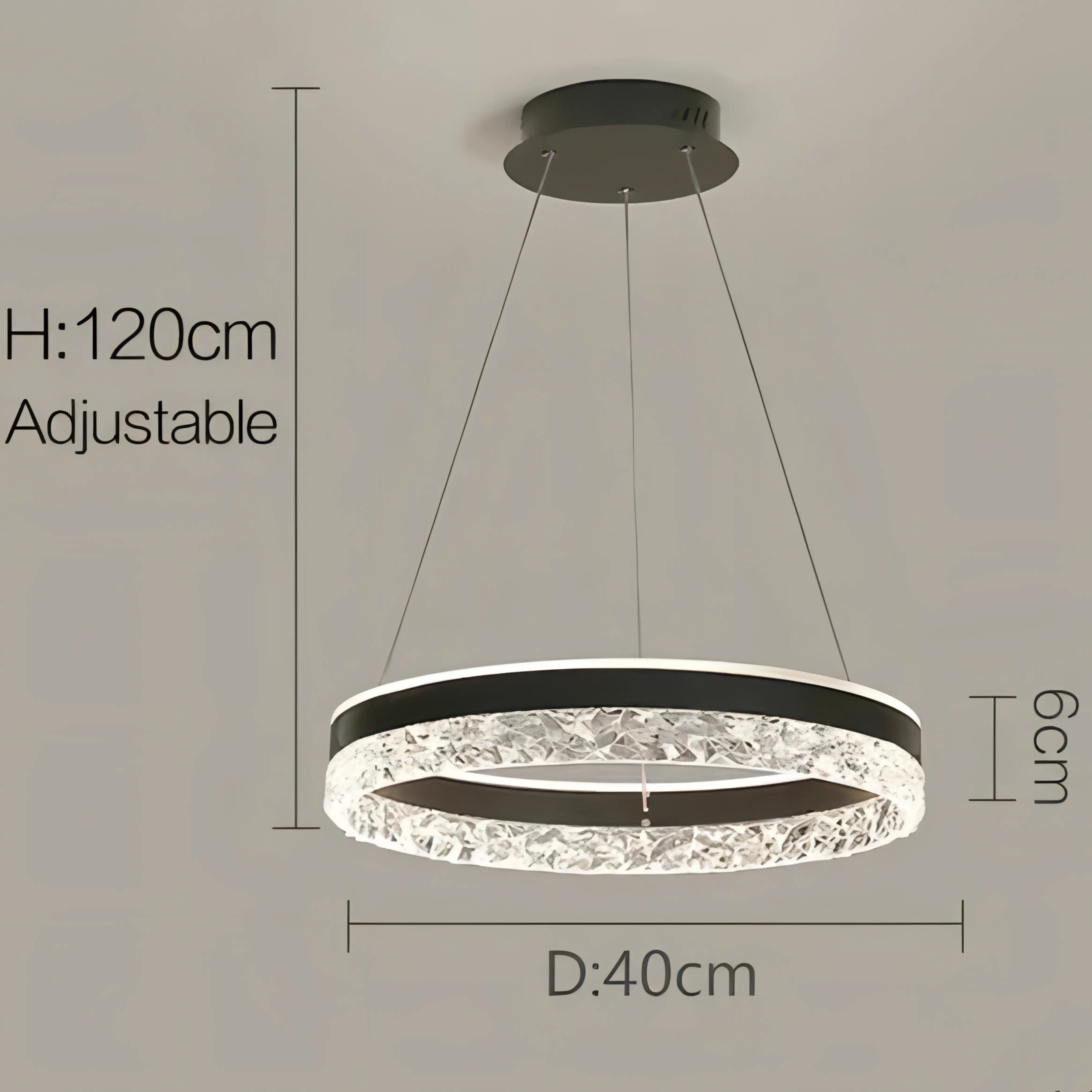 Zaira - Modern Crystal Glass Striped Circular Hanging Ceiling Light Chandelier