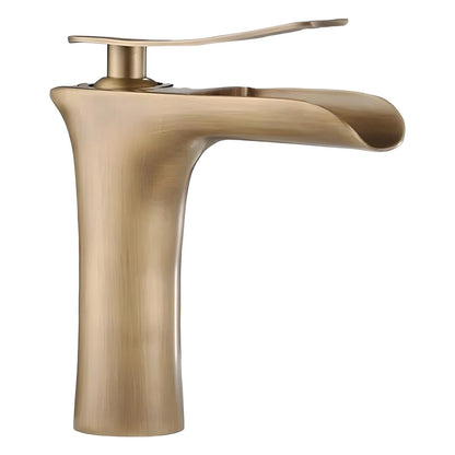 Nautica - Antique Brass Waterfall Hot/Cold Mixer Basin Tap