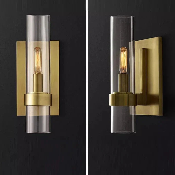 Trayvon - Modern Industrial Tube Glass Shade LED Wall Light