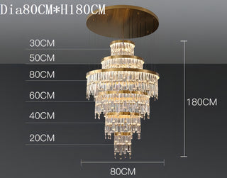 Asa - Gold Round Patterned Tiered Glass Ceiling Light Chandelier