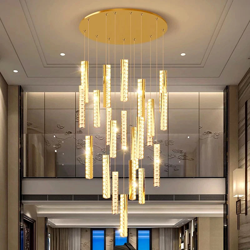 Garcia - Modern Gold Bar Hanging Ceiling Light Chandelier