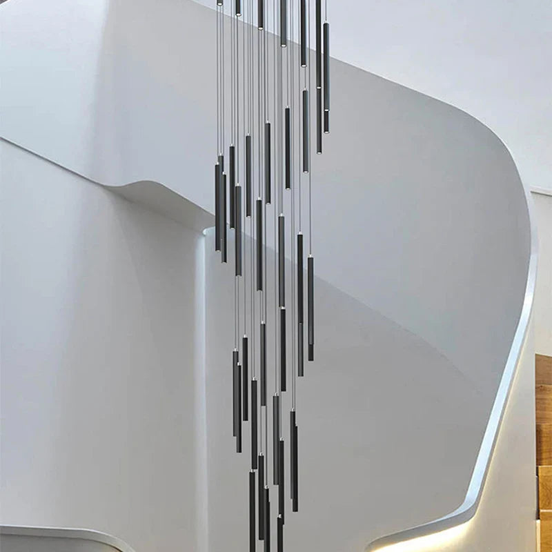 Serafina - Modern Black Pipe Hanging Ceiling Chandelier