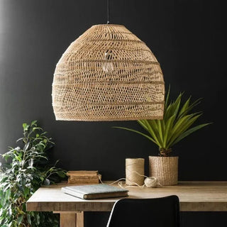 Uribe - Natural Chinese Bamboo Dome Hanging Pendant Ceiling Light