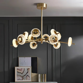 Mekhi - Modern Gold Crystal Halo Circle Gold Multi Head LED Ceiling Light Chandelier