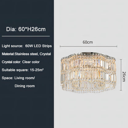 Aston - Crystal Wave Design Adjustable Ceiling Chandelier