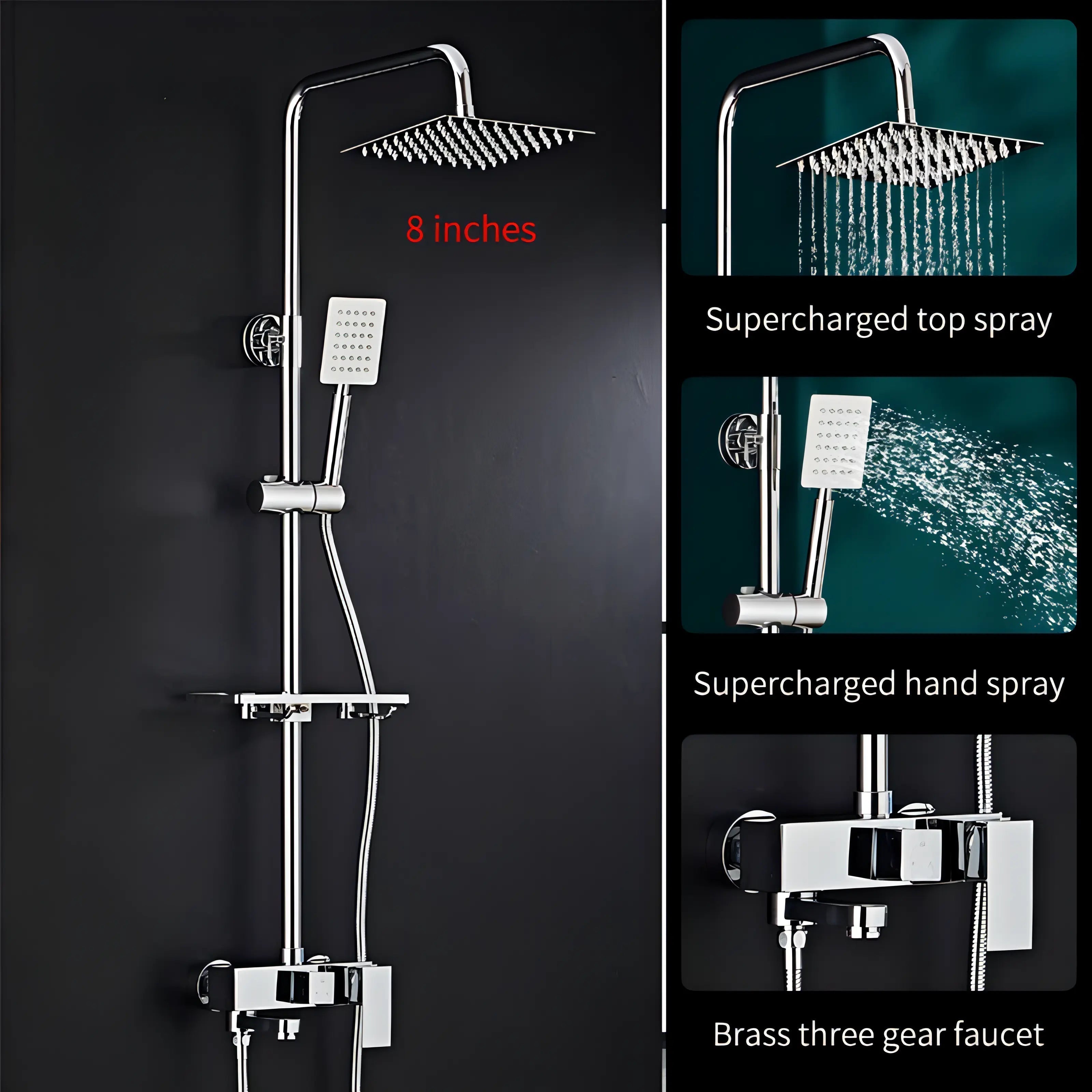 Heath - Rainfall Wall Mounted Height Adjustable Shower Set