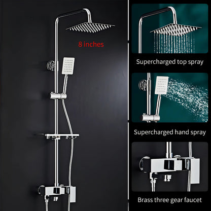 Heath - Rainfall Wall Mounted Height Adjustable Shower Set