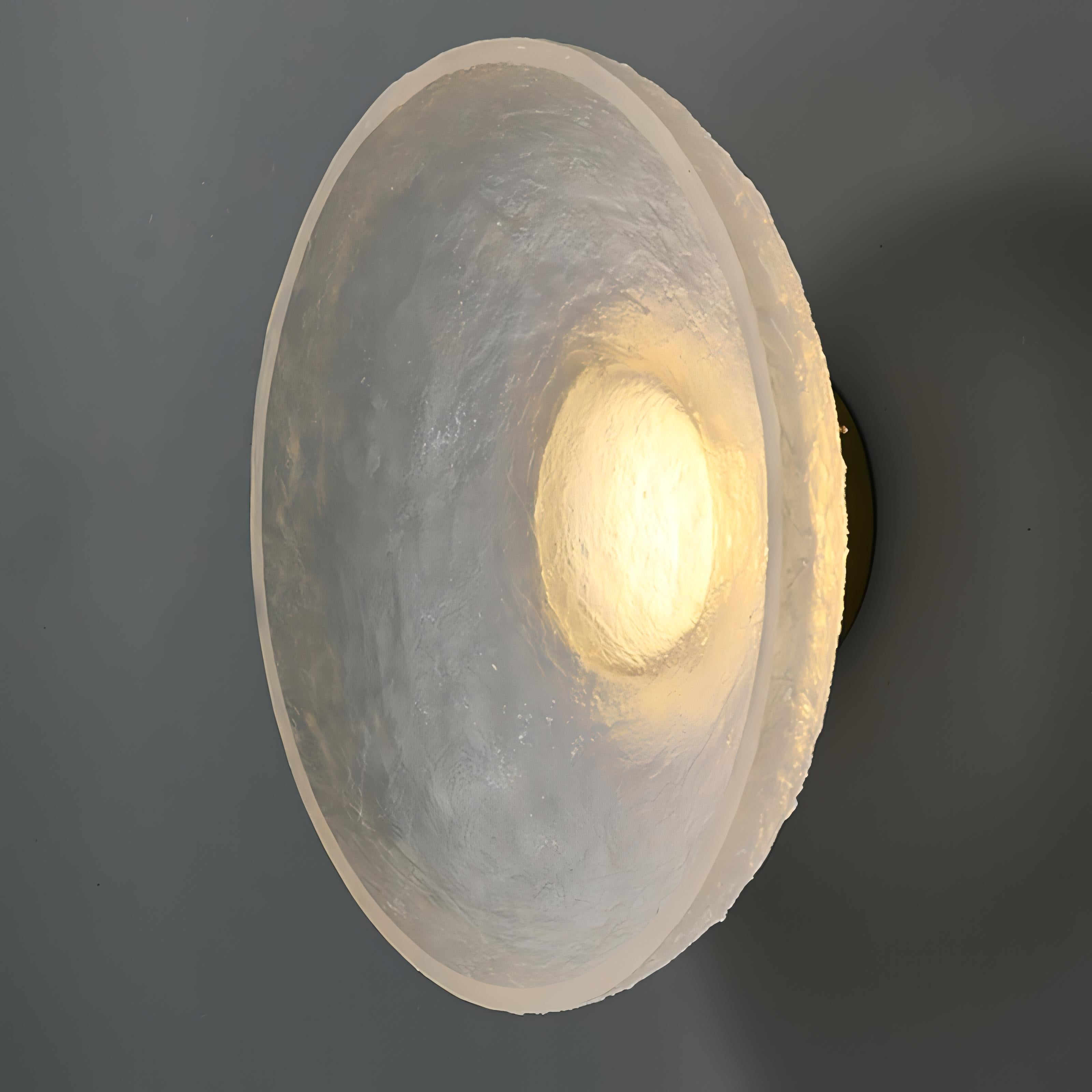 Arbella - Postmodern Round Transparent Dish Glass Wall Light