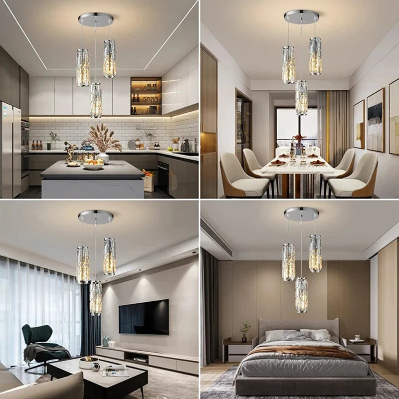 Enoch - Crystal Hanging Ceiling Light Cluster