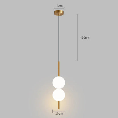 Riandne - Modern Hanging Frosted Glass Ball Pendant Light Properties