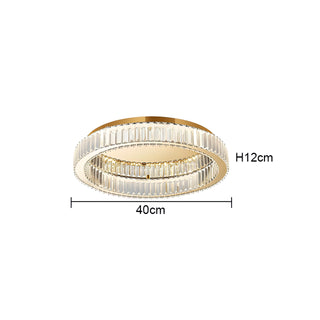 Mac - Crystal Glass Round Modern Semi-Flush Ceiling Light Chandelier