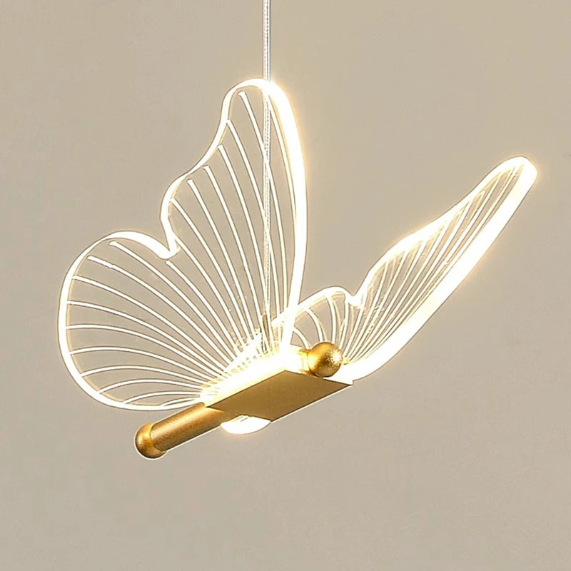 Valerie - Round Modern LED Butterfly Gold Ceiling Chandelier