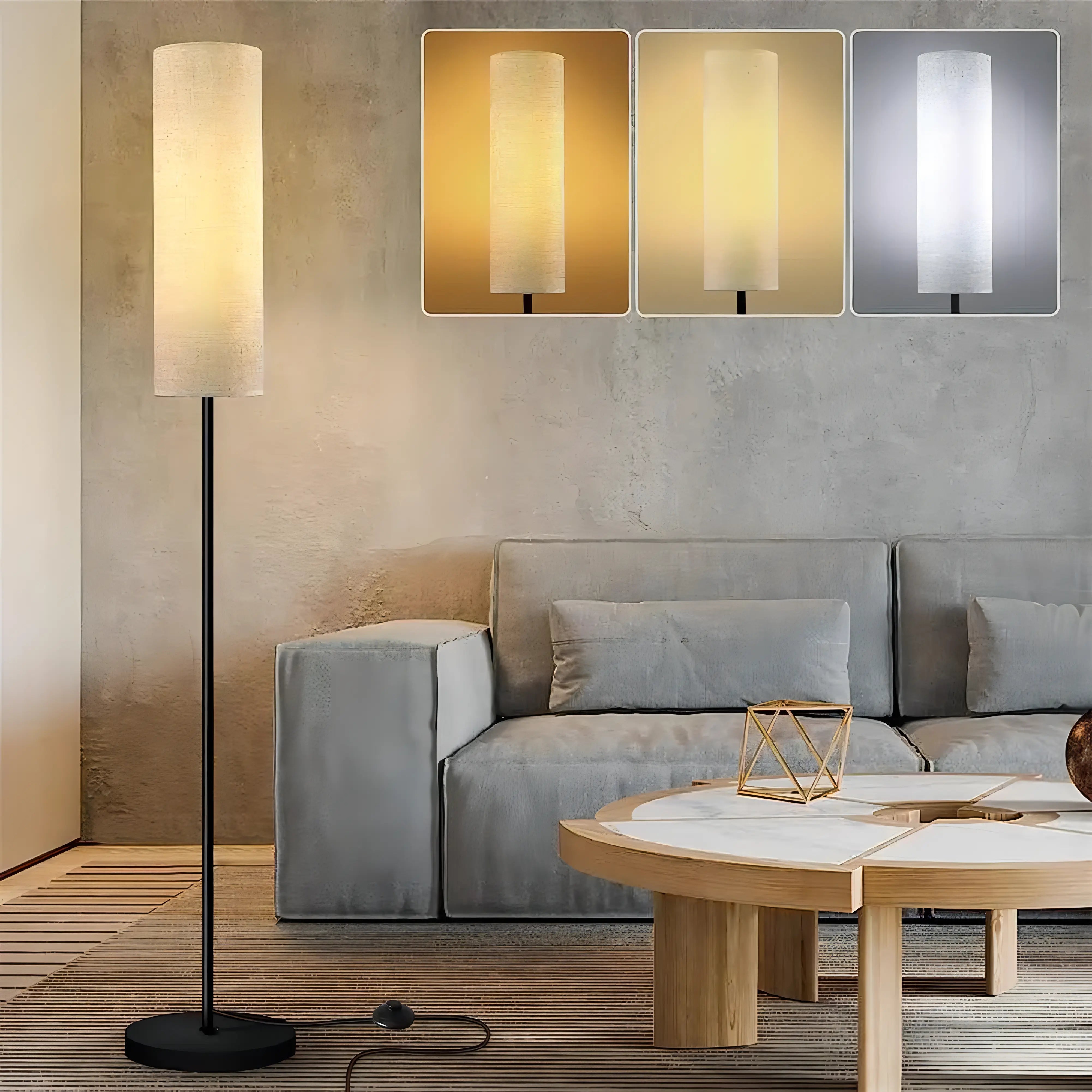 Oliver - Round Modern Floor Lamp with Dimmable E27 Bulb